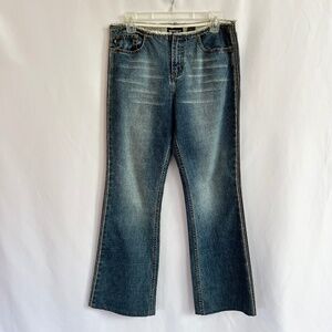 Express Jeans Side Rhinestone embellished Flare Leg Size 9/10